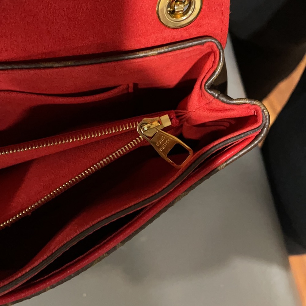 Louis Vuitton Red and Brown Monogram Chain Crossbody Bag - Picture 8 of 12